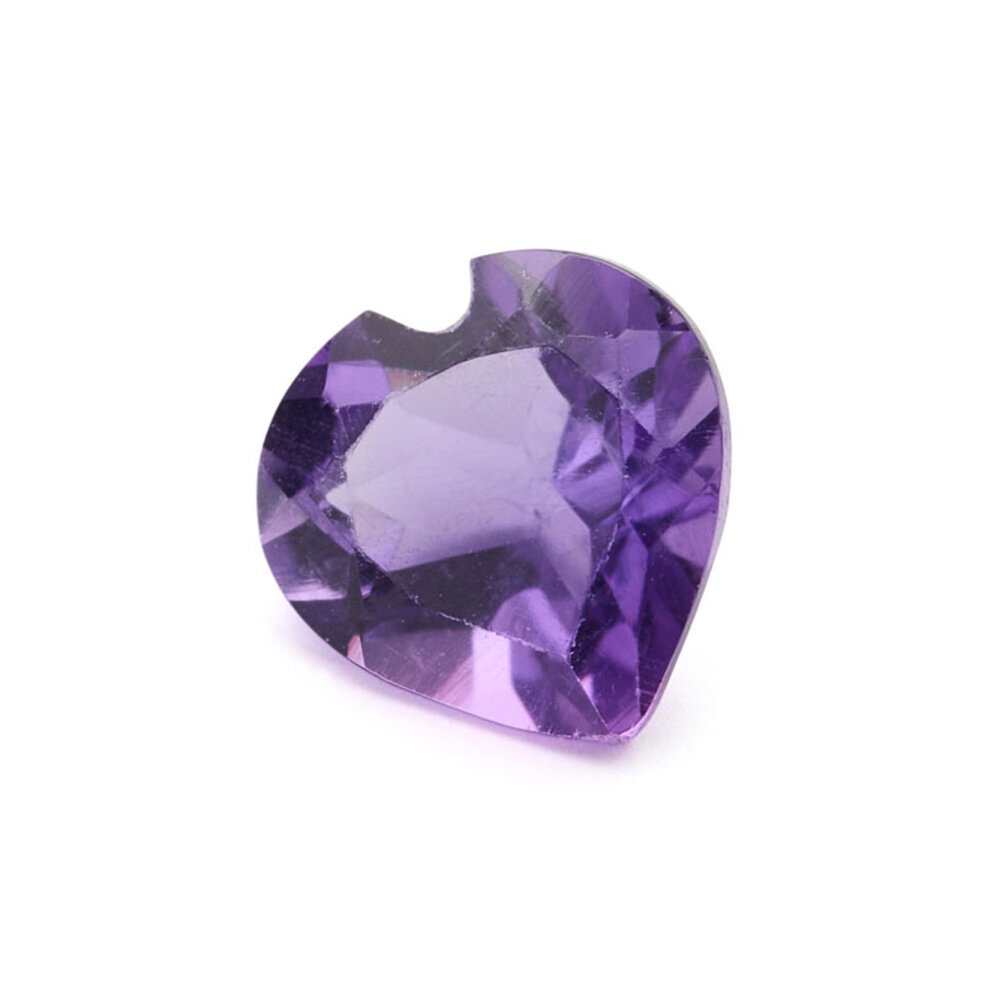 Amethyst, heart-shaped diamond cut, 5.00 x 5.00 mm 