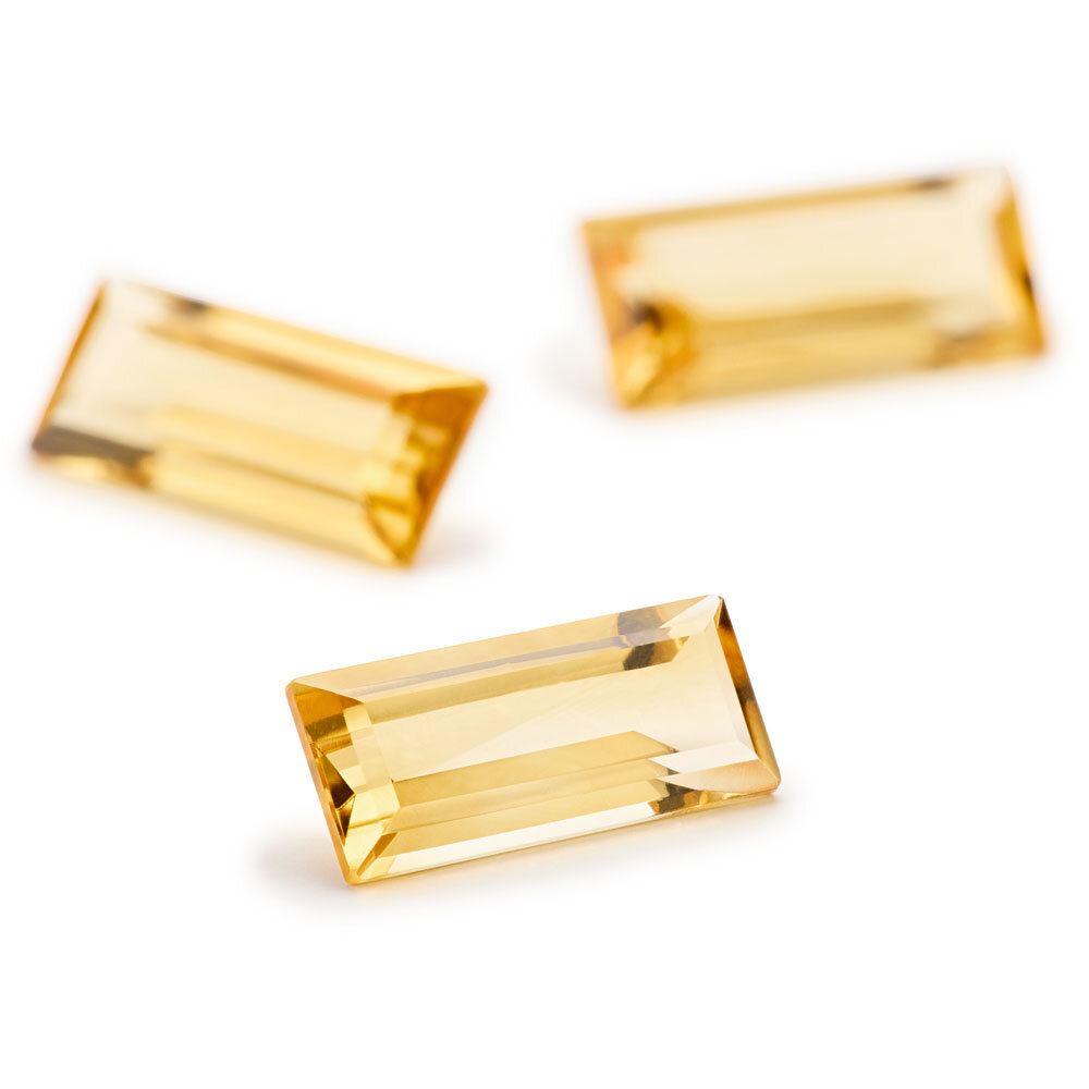Citrine, baguette, 16.00 x 7.00 mm 