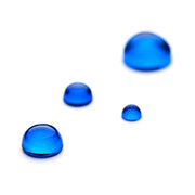 Synthetic blue spinel, round cabochon