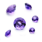 Amethyst, round diamond cut