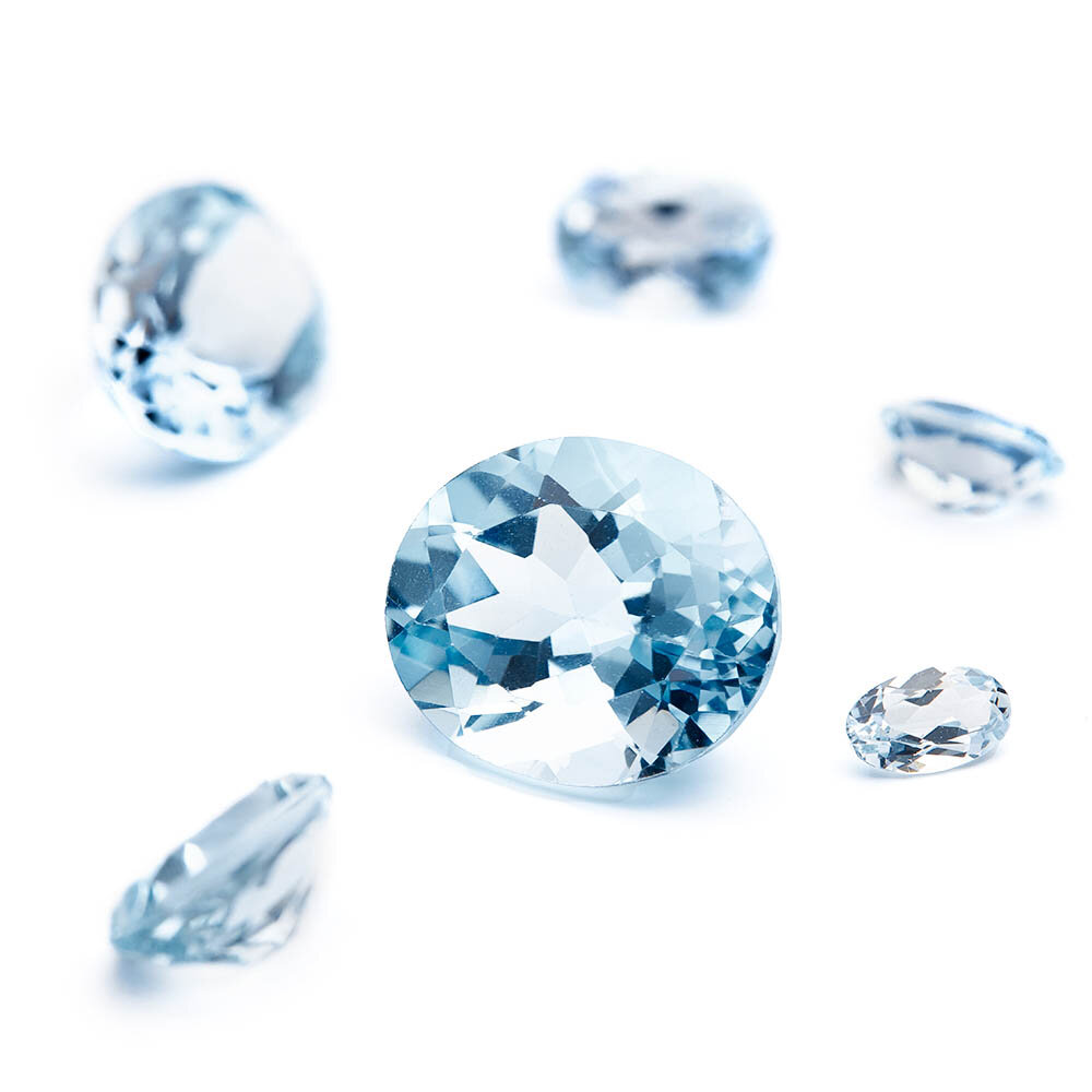 Topaz blue, sky, oval diamond cut