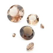 Smoky Quartz, round diamond cut