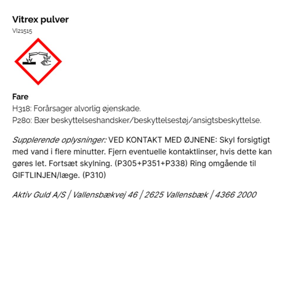 Vitrex pickling powder, 1 kg