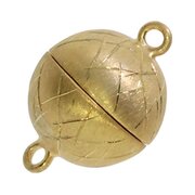 Magnet-kulalås, matt med icemönster 925/- förgyllt