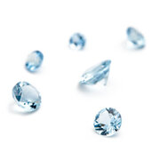 Aquamarine, round diamond cut