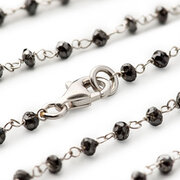 Black treated diamond necklace, 15.60 carat