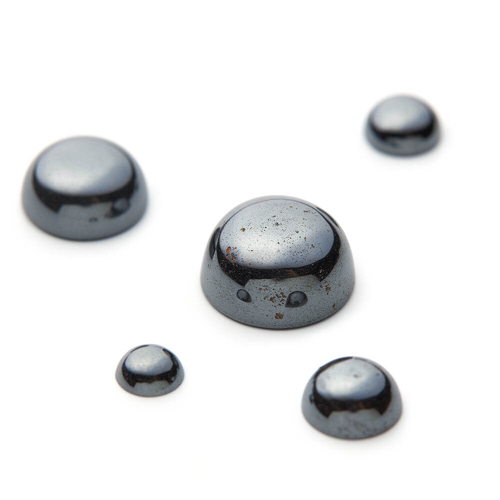Hemätit, rund cabochon 