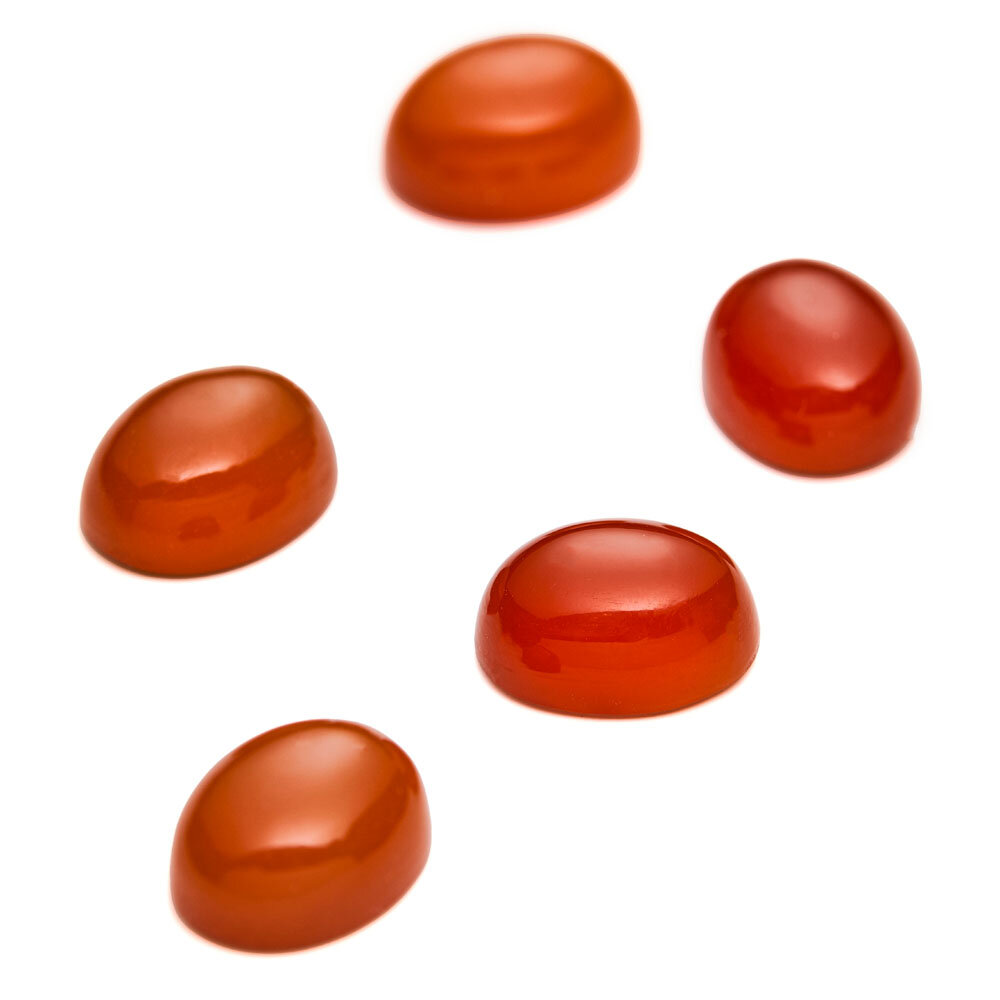 Månesten, oval cabochon, orange