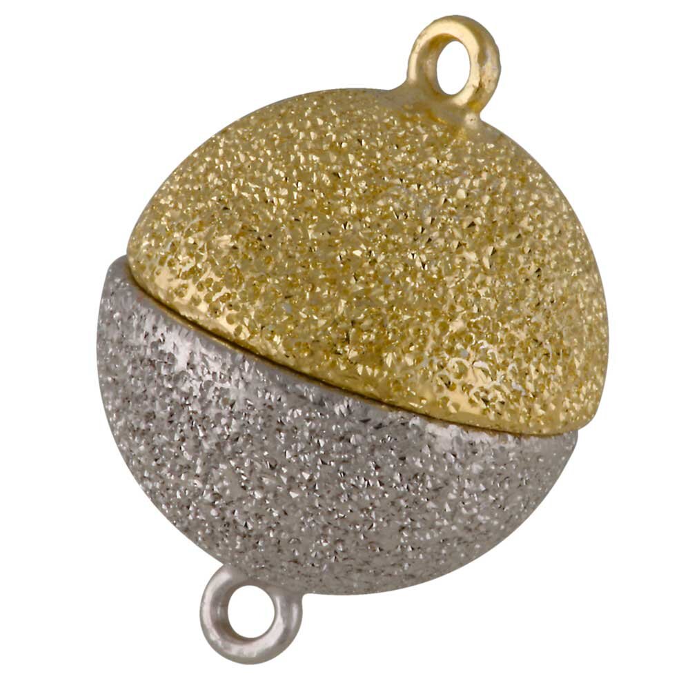 Sparkling magnet clasp 925/- two tones 