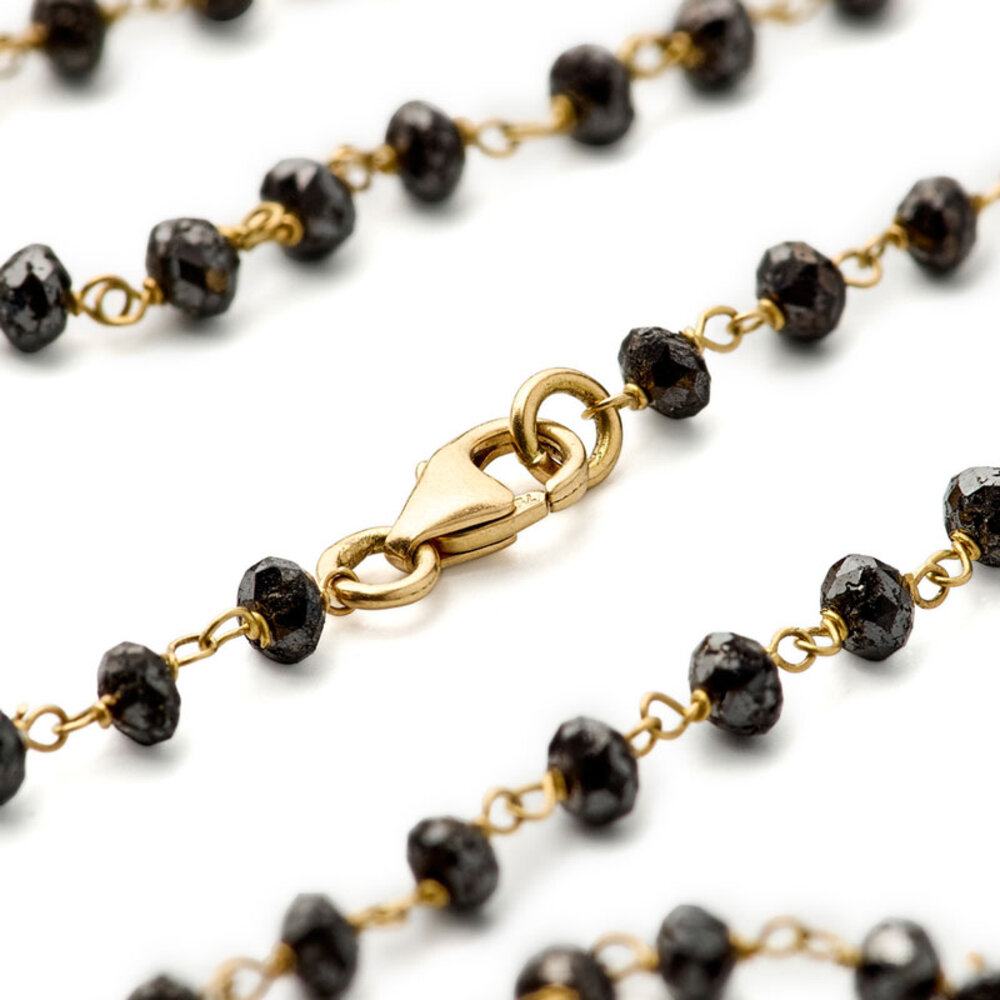 Black diamonds necklace, 13.13 carat  