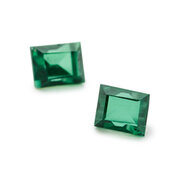 Synthetic emerald, baguette
