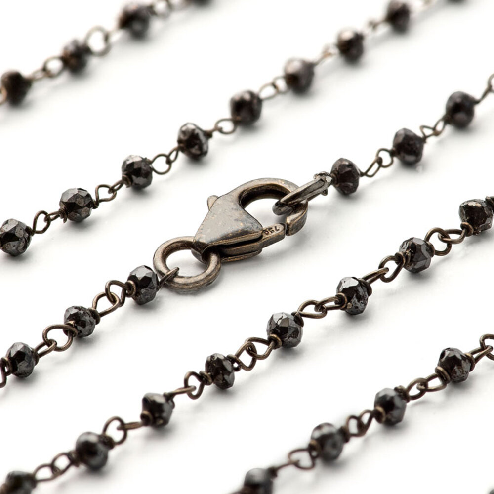 Black treated diamond necklace, 16.59 carat  