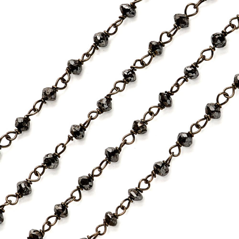 Black treated diamond necklace, 16.59 carat  