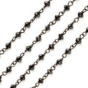 Black treated diamond necklace, 16.59 carat 
