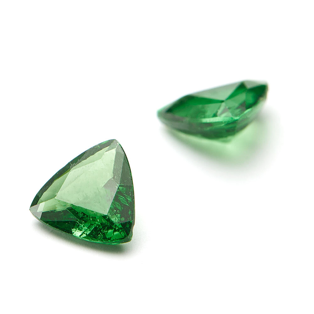 Green Tsavorite, trilliant 