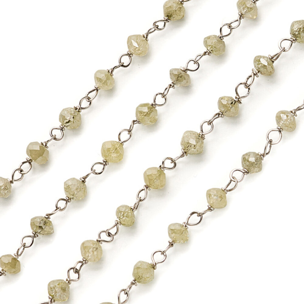 Grey raw diamond necklace, 27.03 carat  