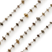 Brown raw diamond necklace, 27.03 carat