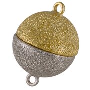 Sparkling magnet clasp 925/- two tones
