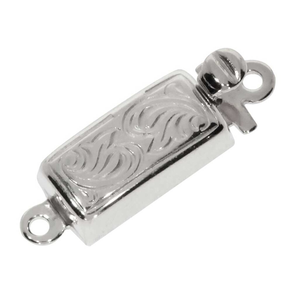 Jewelry clasp with antique pattern 925/- rhodium plated 