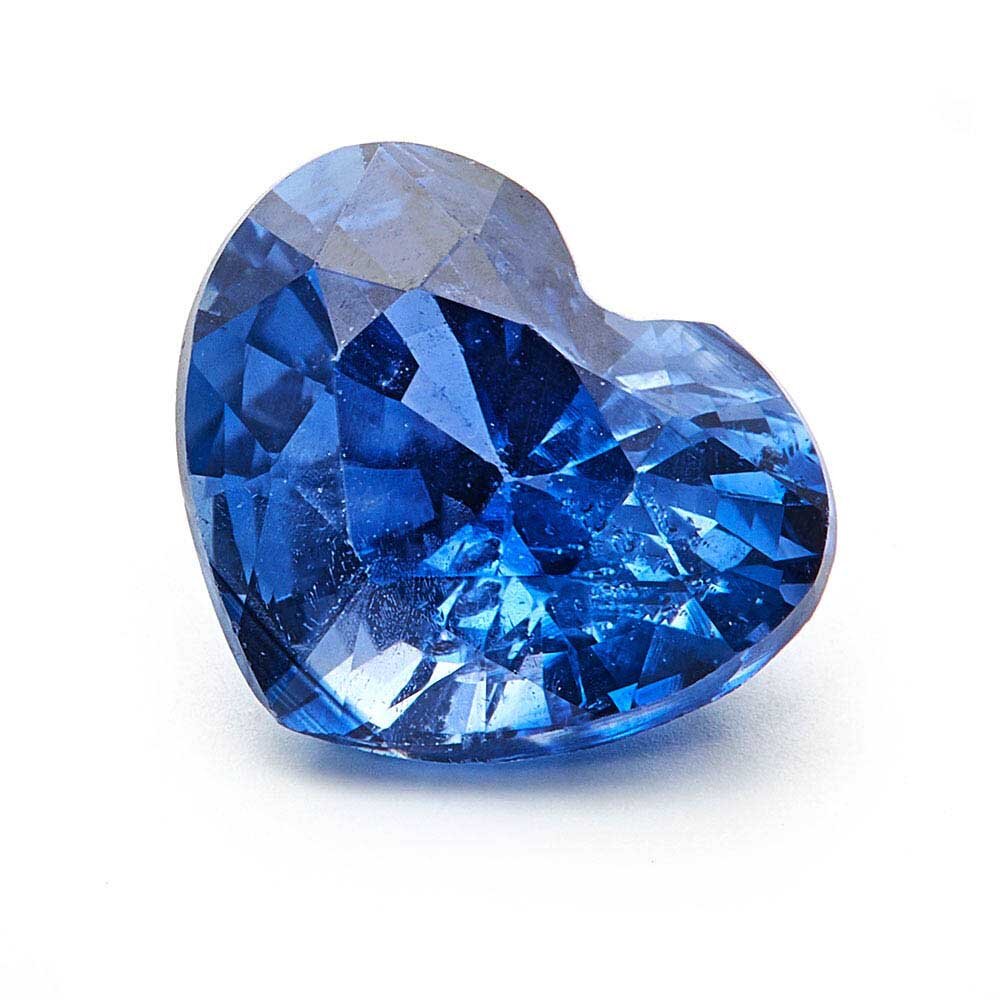 Blue Sapphire, heart-shaped diamond cut, 5.80 x 4.80 mm 
