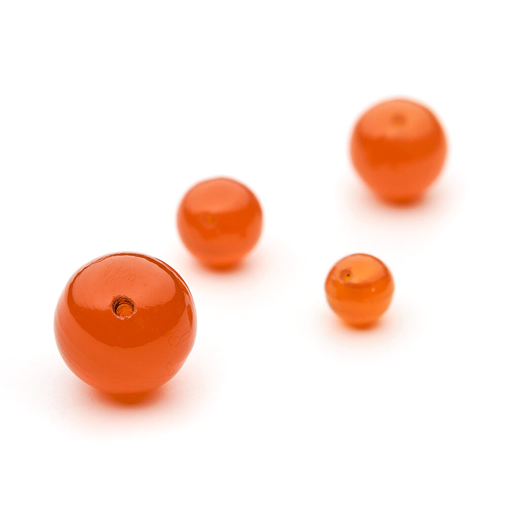 Carnelian, ball, half-drilled  