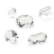 Rock crystal, oval diamond cut