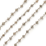 Grey raw diamond necklace, 14.51 carat