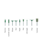 Alphaflex gummipolerer HP, grøn – finpolering