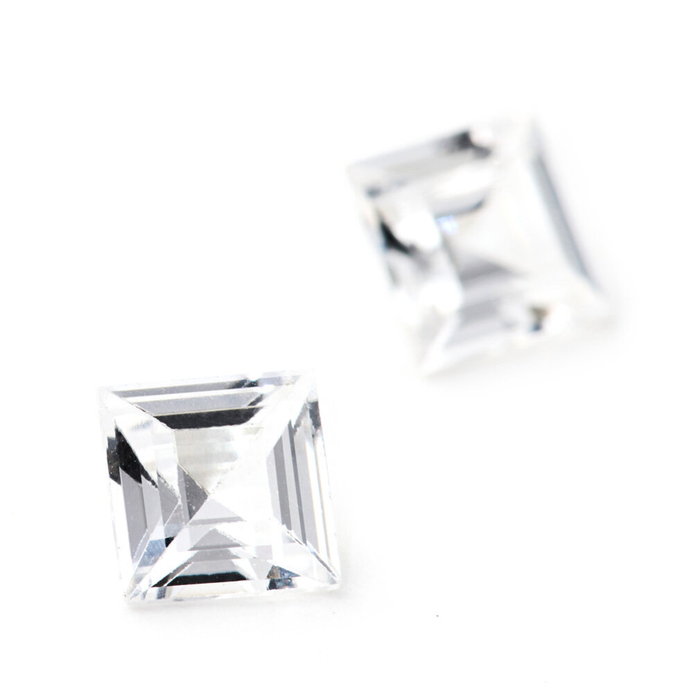 Synthetic white spinel, square 