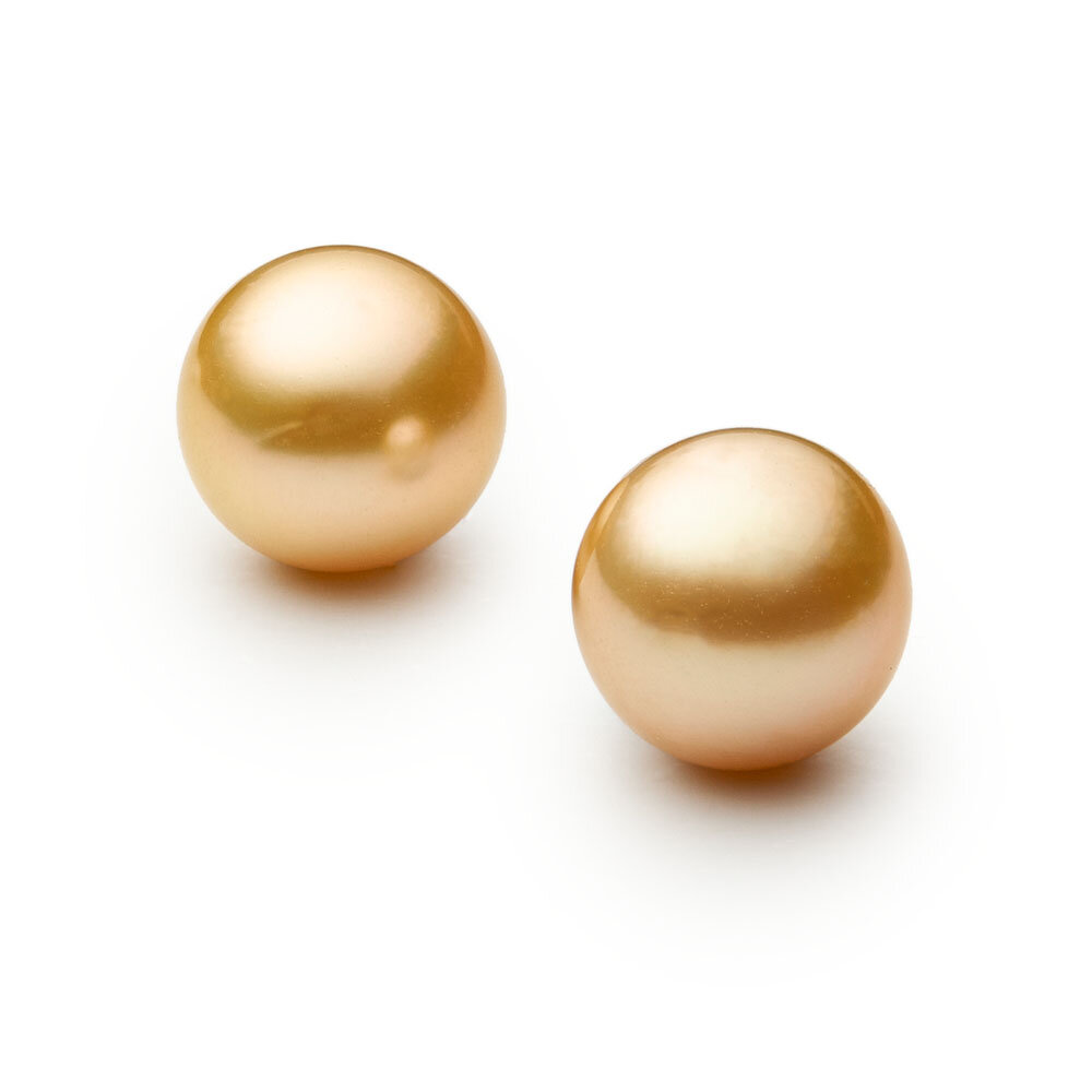 South Sea pearls, cultured, 9.10 mm (pair) 