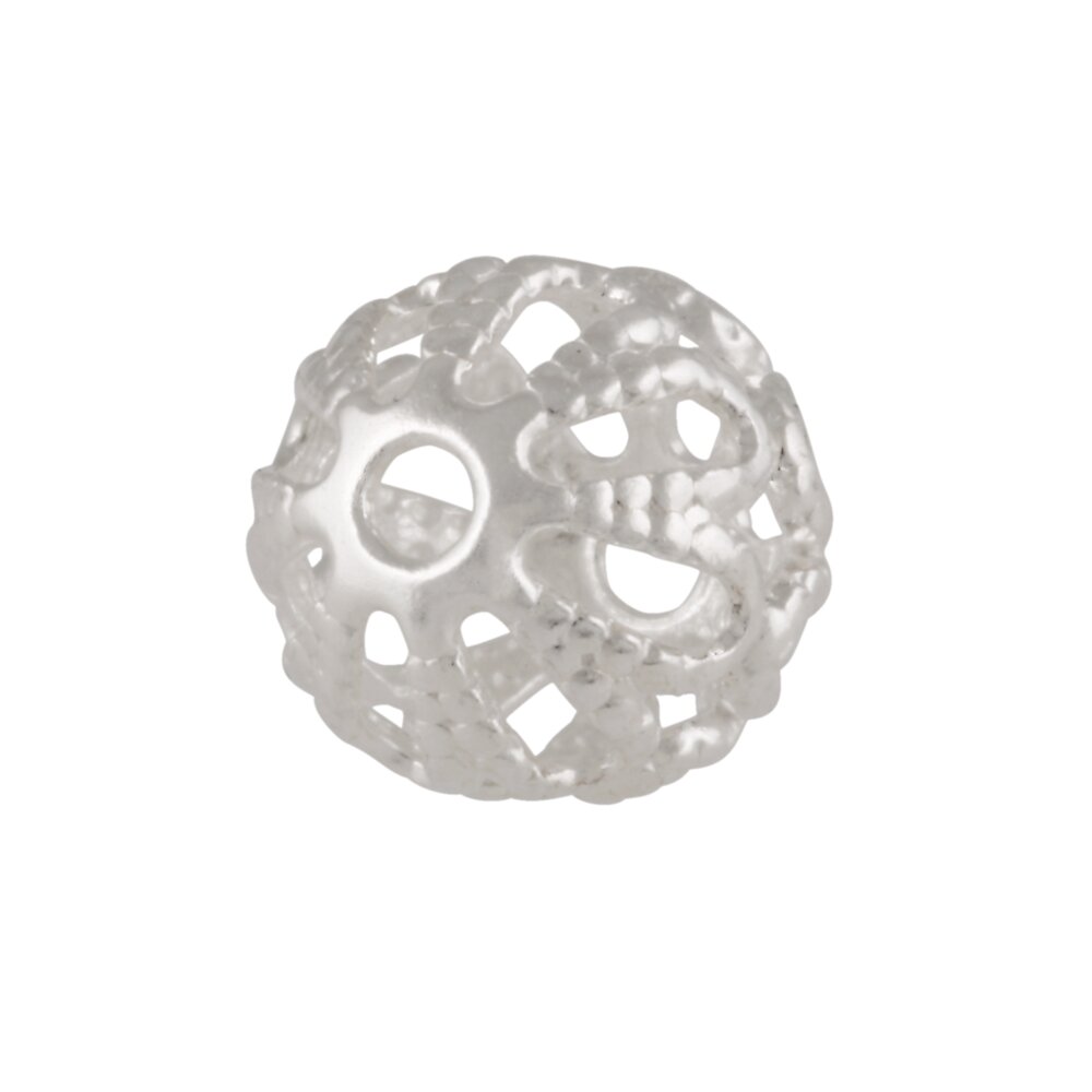 Rondelle-shaped bead with lace pattern 925/- 