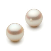 Freshwater pearls, white, cultured, 10.0 mm (pair)