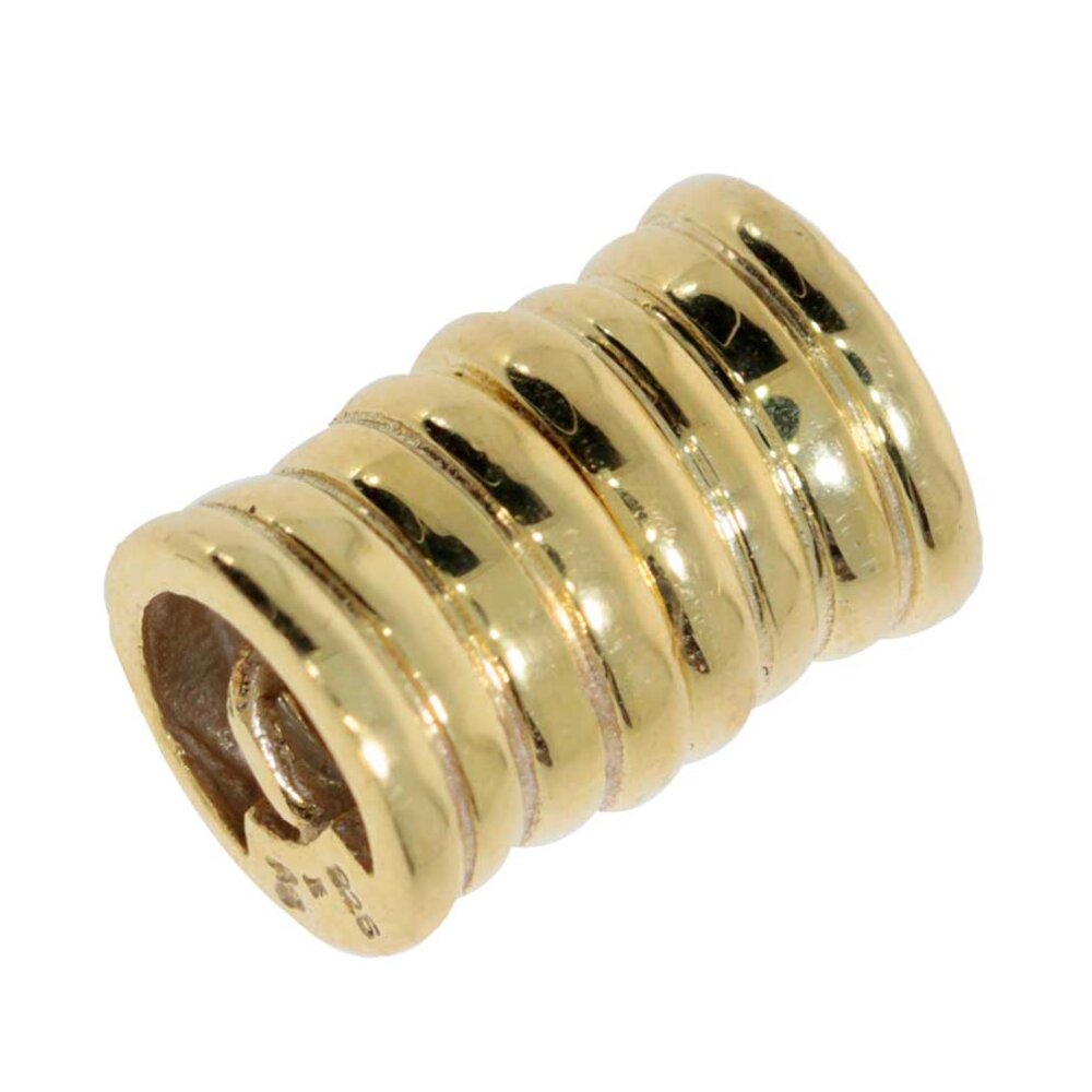 Magnet clasp with grooves 925/- gold-plated 