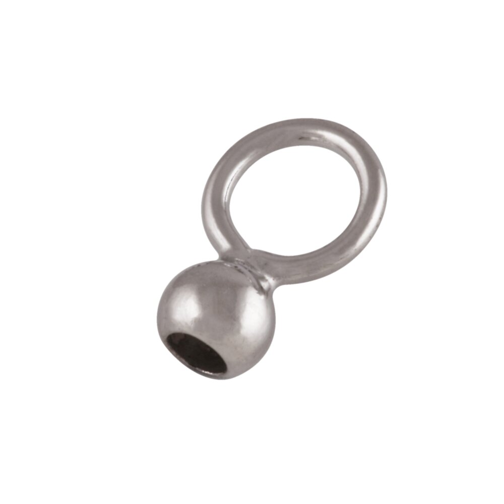 Capsule with a large closed jump ring 925/- rhodium plated 
