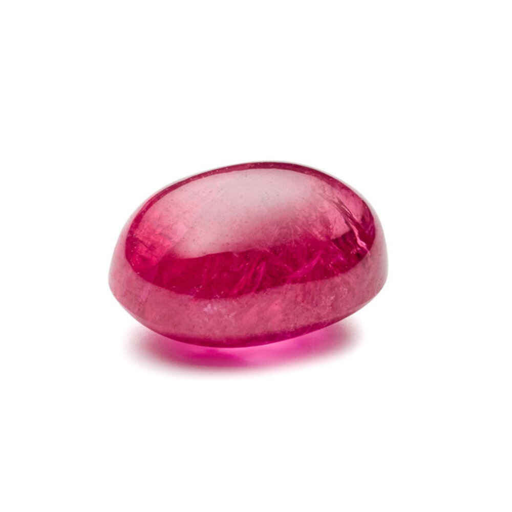 Ruby, oval cabochon, 6.10 x 4.60 mm 
