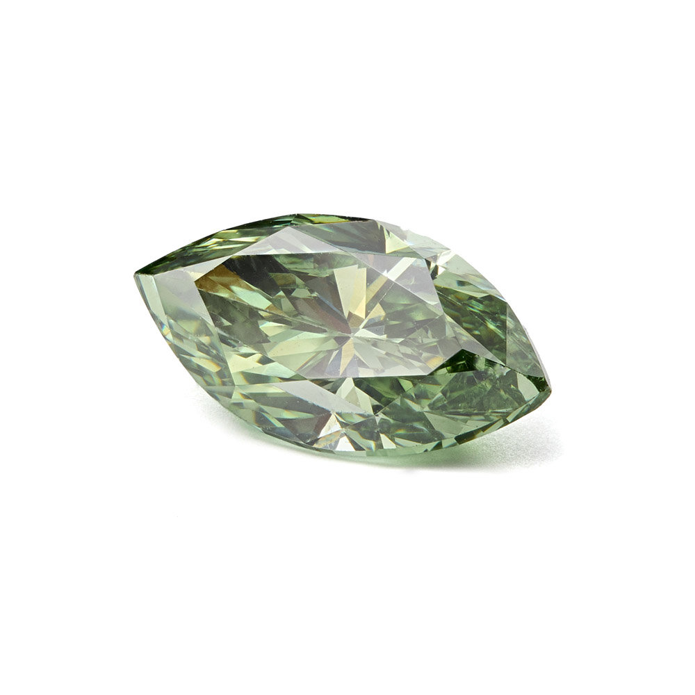 Grön behandlat navette 0,76 ct 