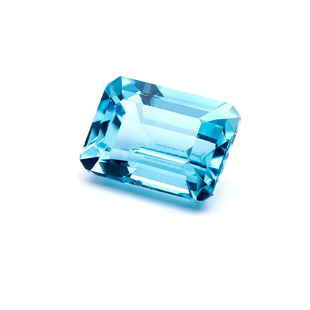 Topaz blue, swiss, octagon 