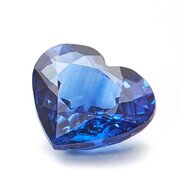 Blue sapphire, heart-shaped diamond cut, 7.00 x 6.00 mm