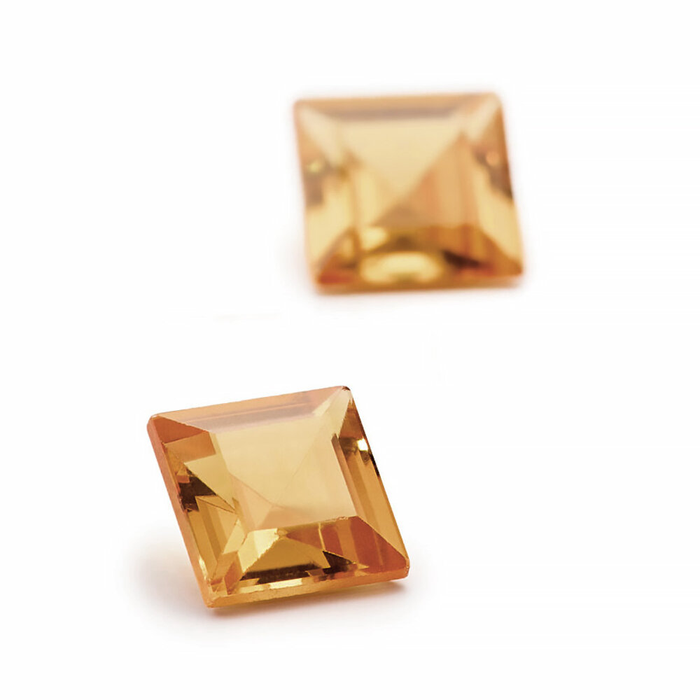 Citrine, square, 5.00 x 5.00 mm 