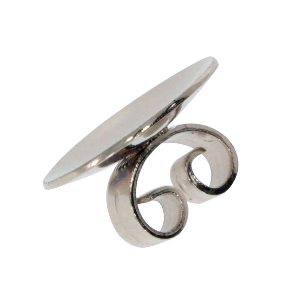 Ear nut with curved plate 750/- white gold 