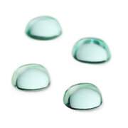 Synthetic emerald, oval cabochon, doublet, light green