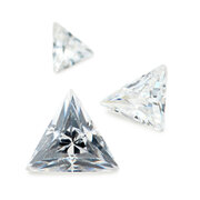 Synthetic white cubic zirconia, trilliant