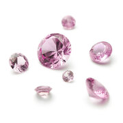 Round pink sapphire, round diamond cut