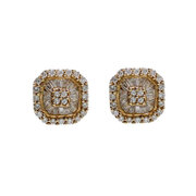 Diamond earstick, pizza square 0.75 carat