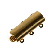 Matt jewelry clasp for 3 chain rows 925/- gold-plated