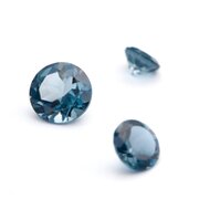 Topaz Blue, London, round diamond cut