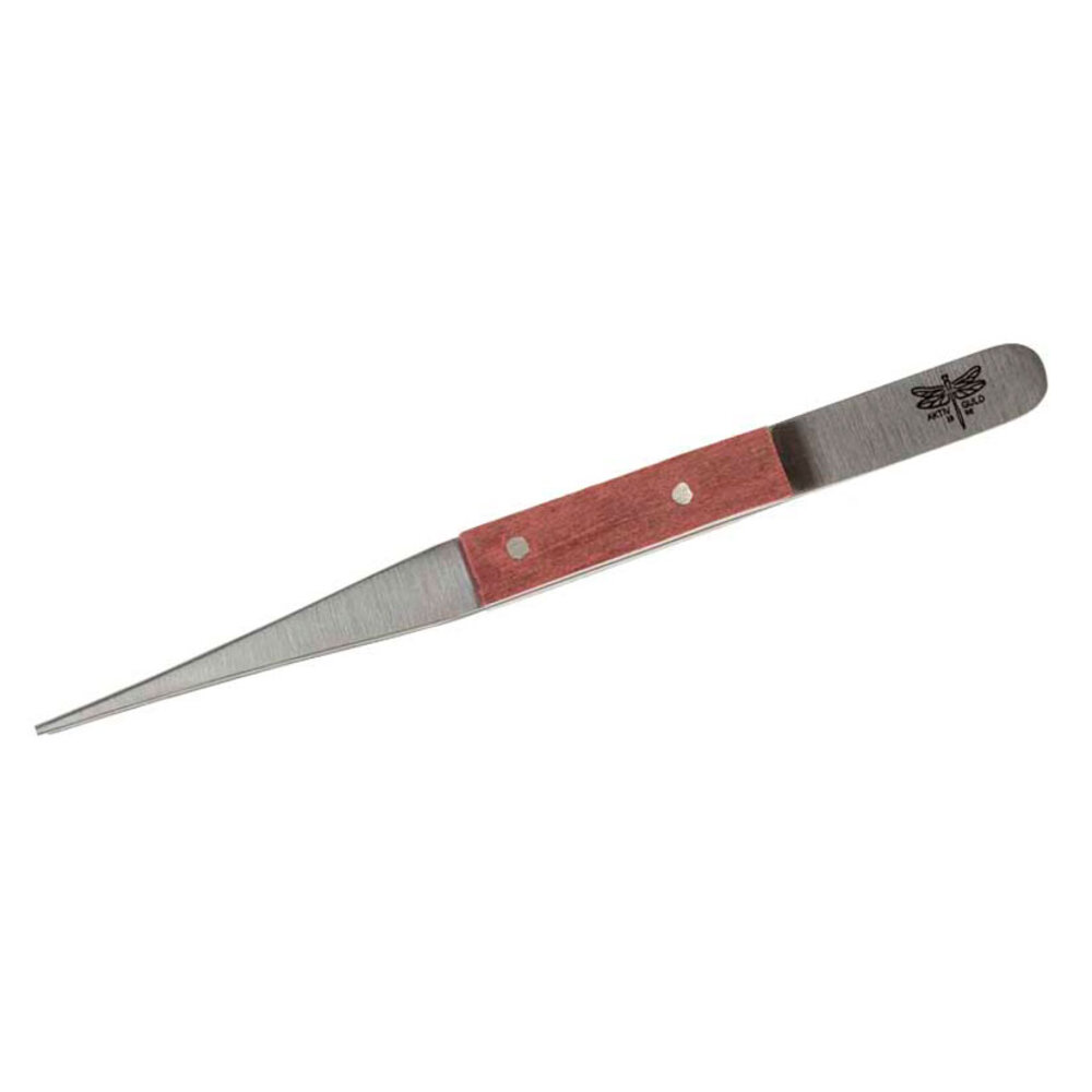 Straight tweezer with fiber grips, 125mm 