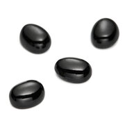 Månsten, oval cabochon, svart