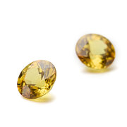 Yellow sapphire, round diamond cut, 6.00 mm