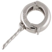 Oval-shaped pendant part with threaded pin 925/- rhodium plated